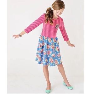 Matilda Jane Friends Abigail Floral Stripe Mixed Media Dress